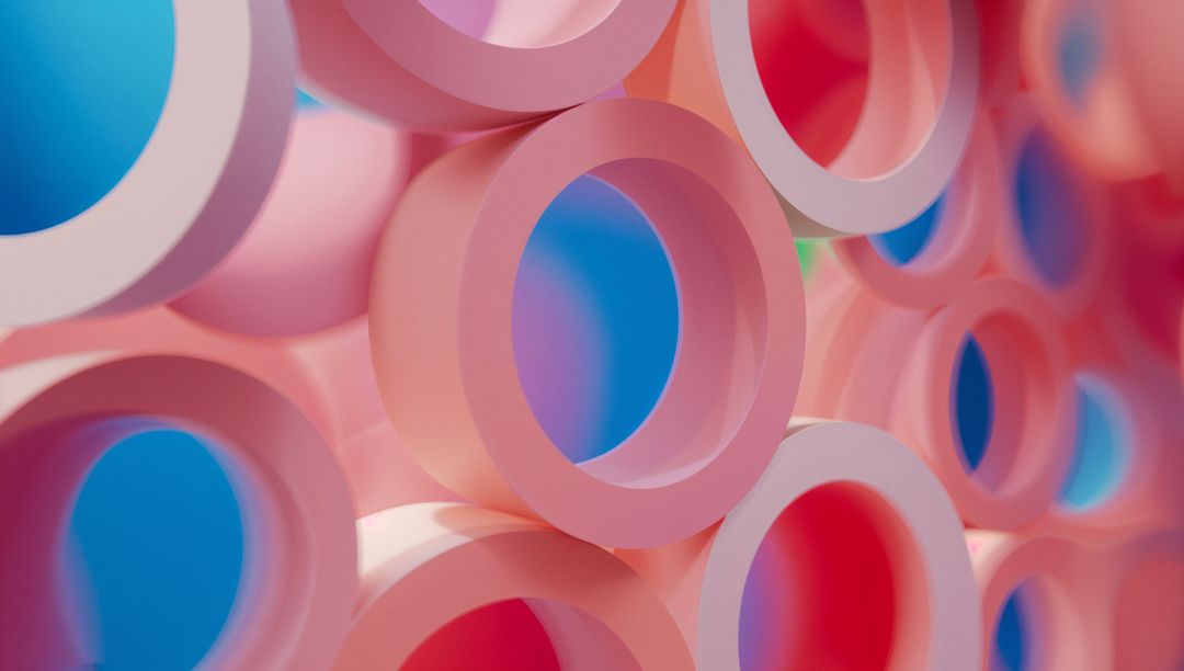 Vibrant Geometric Rings in Abstract Pastels