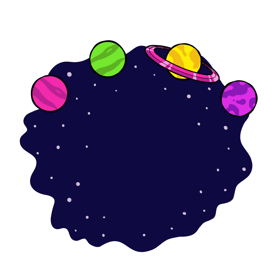 Vibrant Planetary Vector Round Dust Starfield on Transparent Background