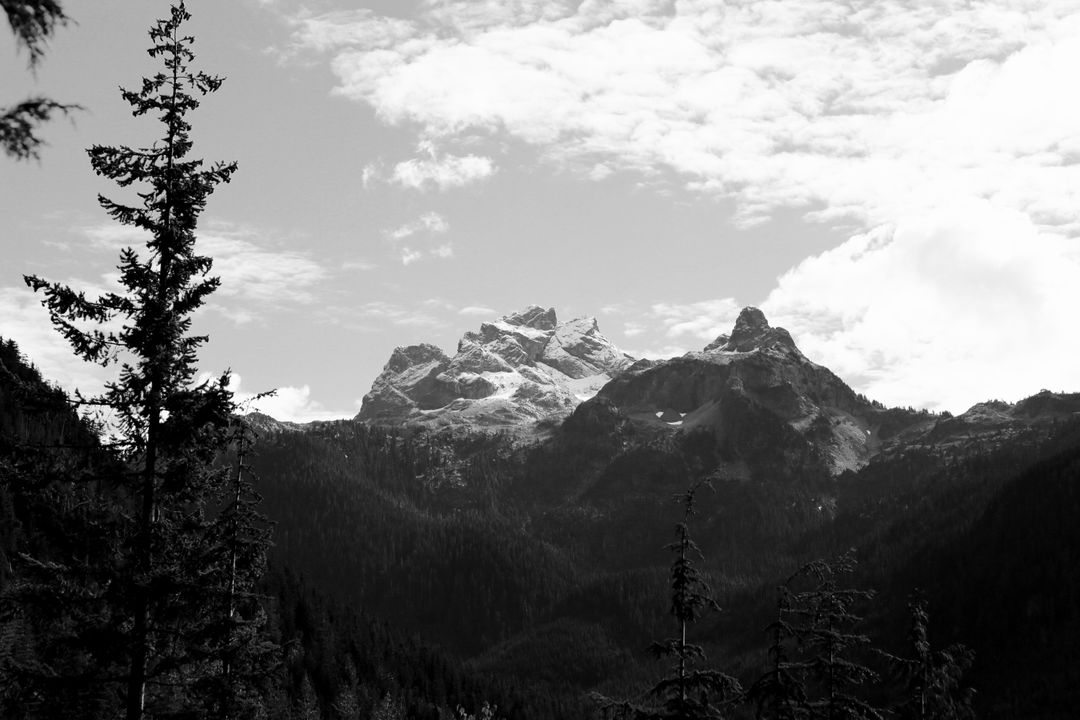Snow-Capped Mountain Peaks in Black and White - Free Images, Stock Photos and Pictures on Pikwizard.com
