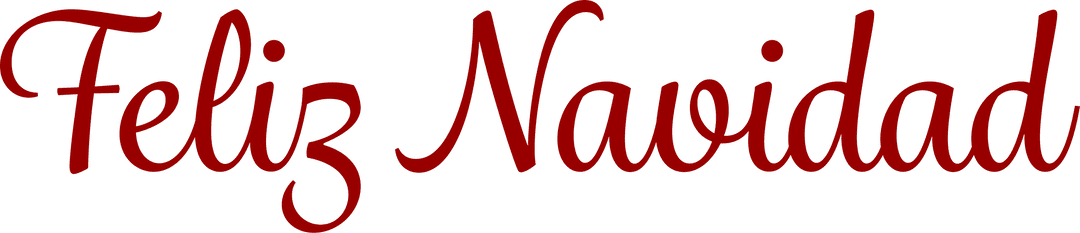 Feliz Navidad Text Art on Transparent Background