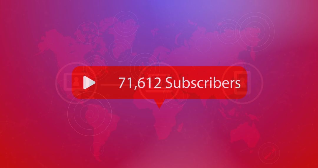 YouTube Subscriber Count Visualization with Global Map Background - Free Images, Stock Photos and Pictures on Pikwizard.com