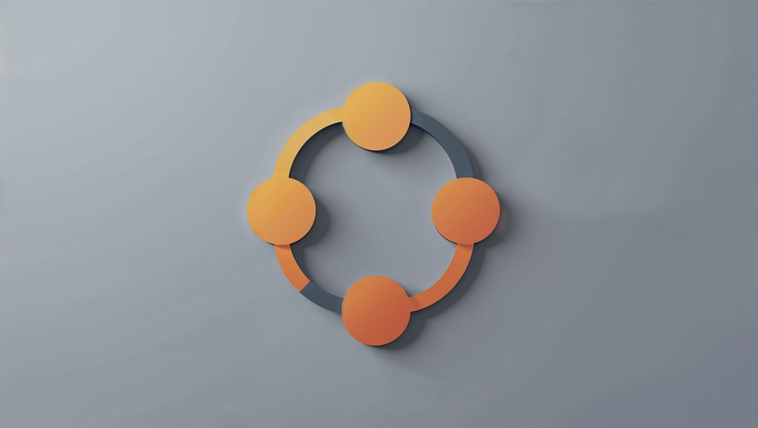 Rotating Abstract Loop Graphic with Vibrant Orange Nodes