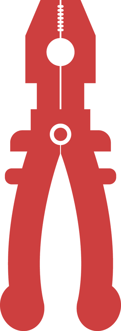 Red Pincers Illustration on Transparent Background for Tool Design