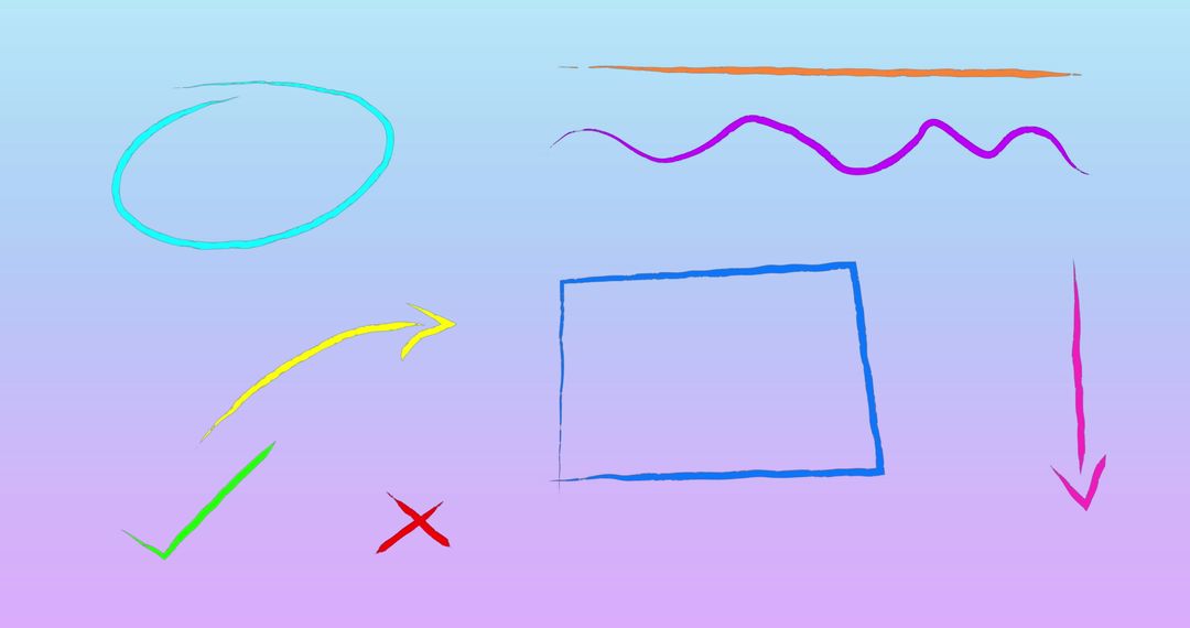 Colorful Shapes and Symbols on Gradient Background for Education