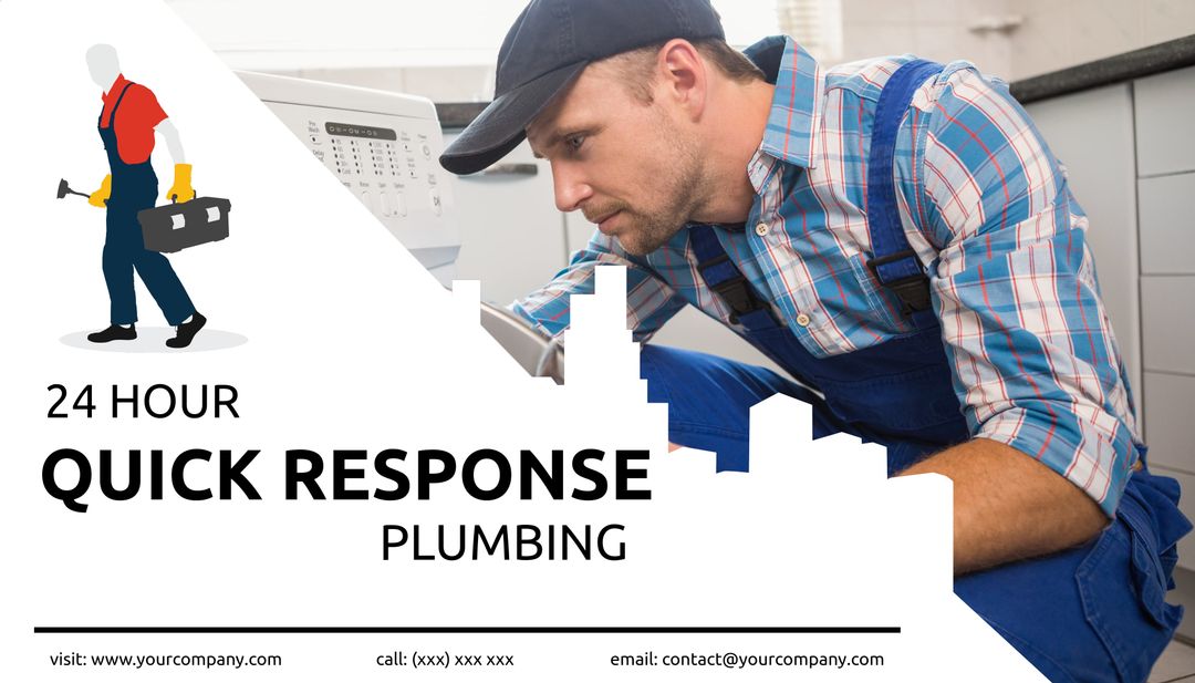 Plumber Fixing Pipes: Professional 24 Hour Emergency Plumbing Services - Download Free Stock Templates Pikwizard.com