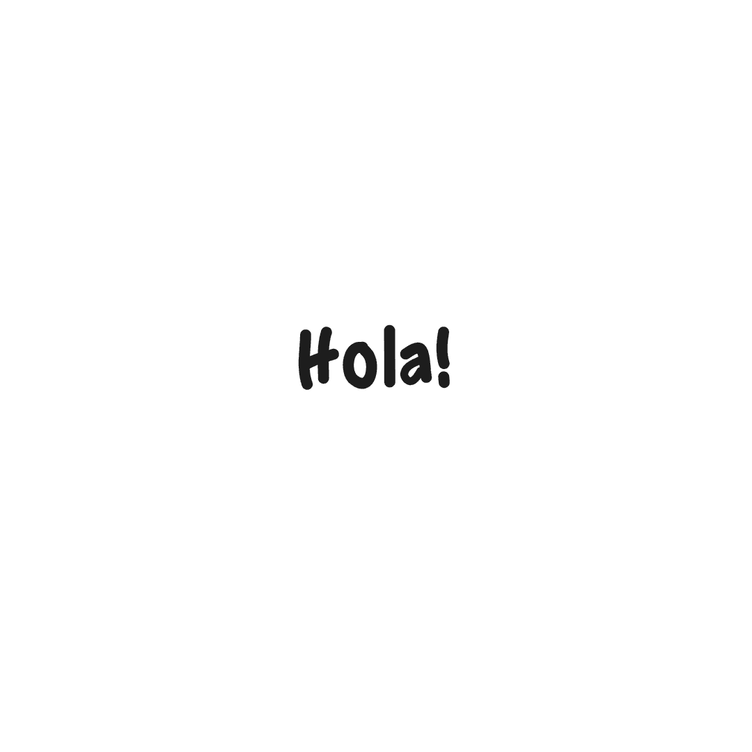 Handwritten Hola Text on Transparent Background in Fun Style