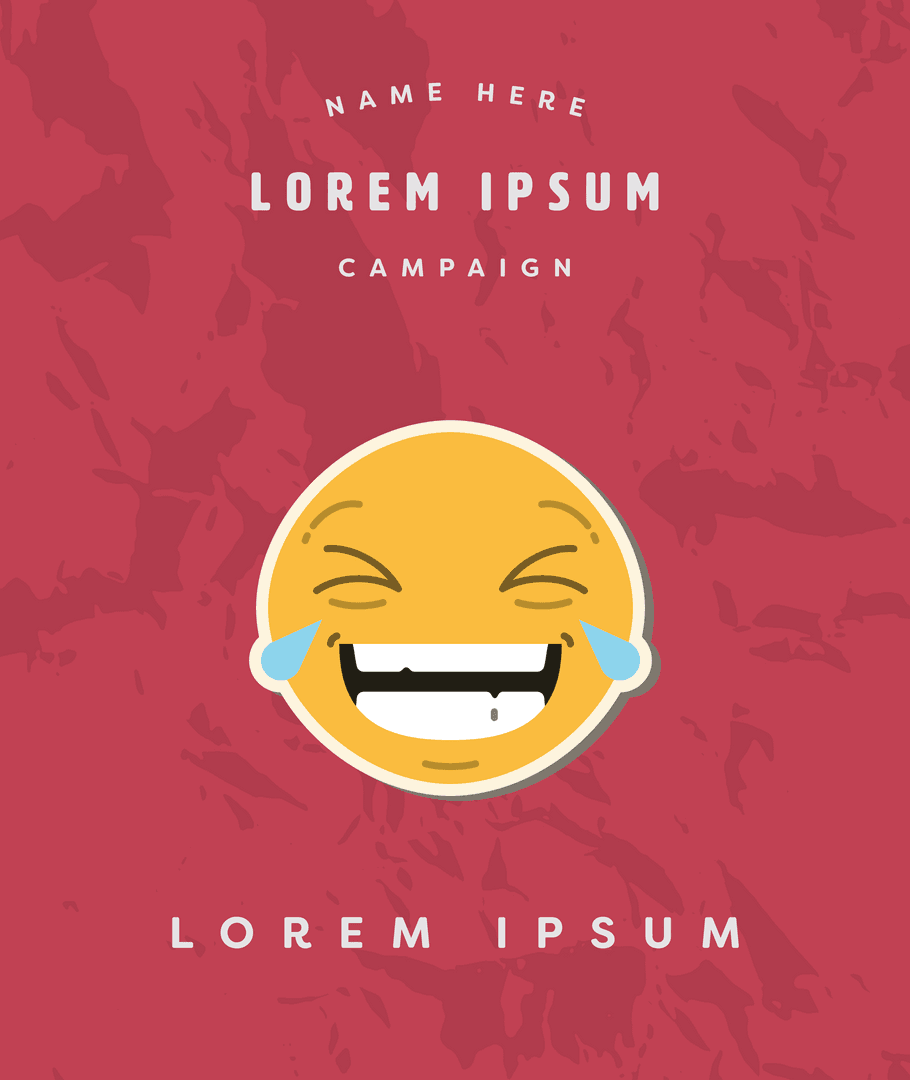 Laughing Emoji with Lorem Ipsum on Transparent Background