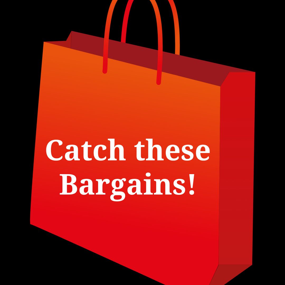 Promotional Sale Banner with Red Shopping Bag for Catchy Ad