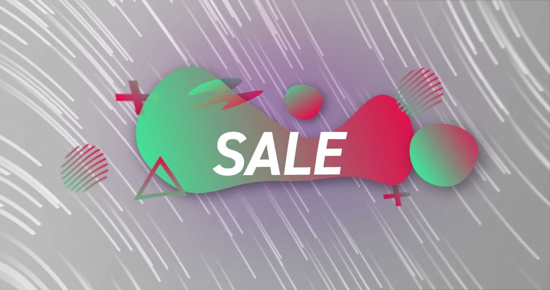 Abstract Sale Design with Colorful Geometric Shapes