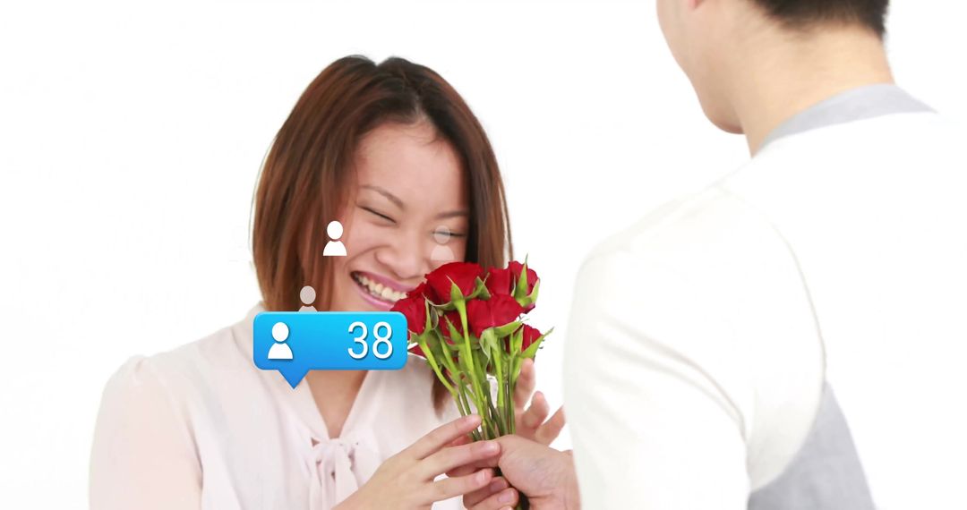 Presenting Roses with Digital Social Media Notification