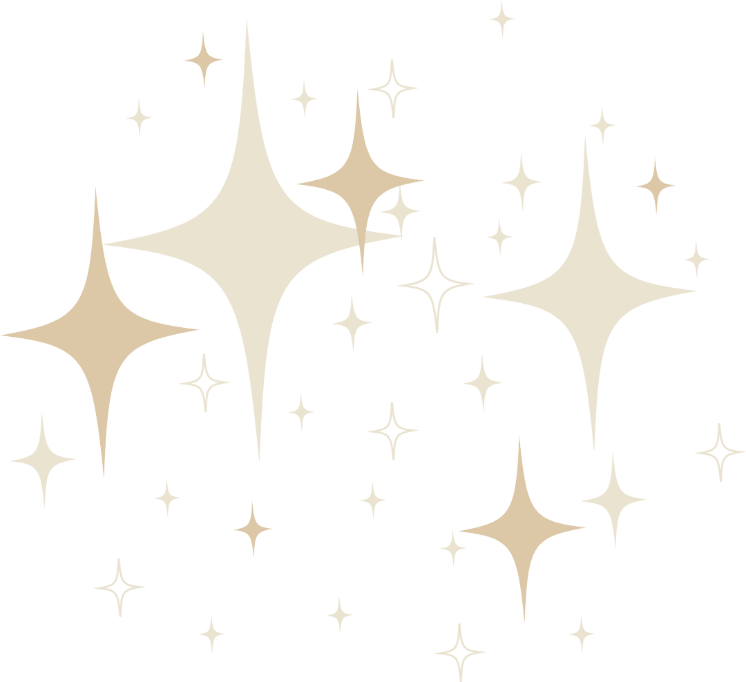 Cream Beige Starbursts on Transparent Background Sparkle Pattern