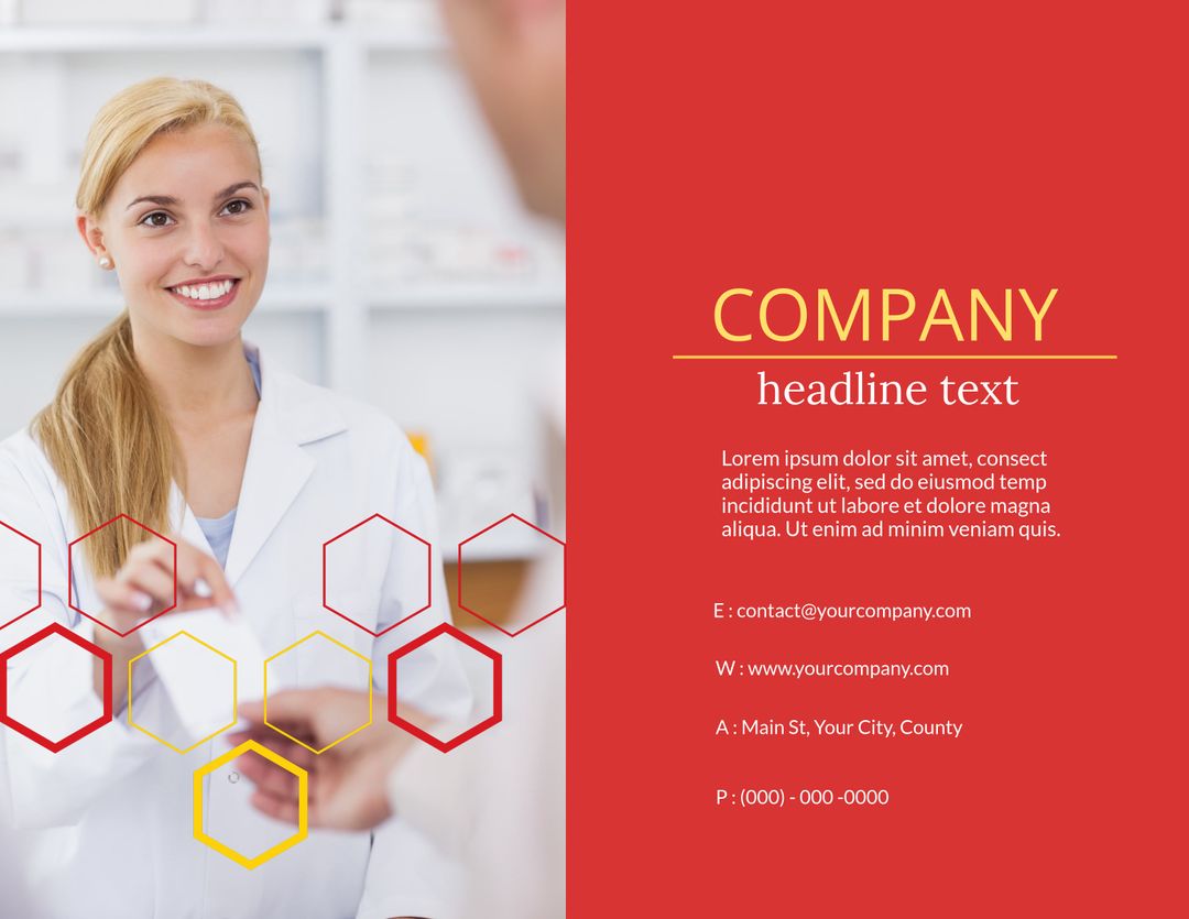 Smiling Healthcare Professional with Molecule Structure Overlay