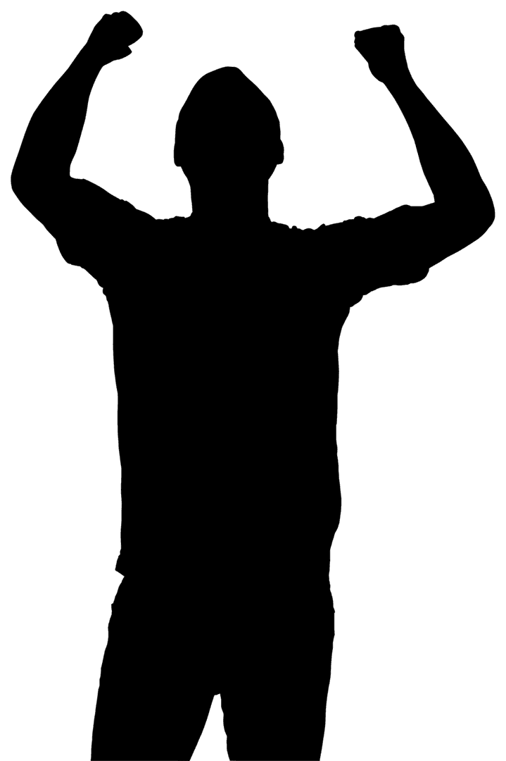 Transparent Silhouette of Man Raising Hands Vector Illustration