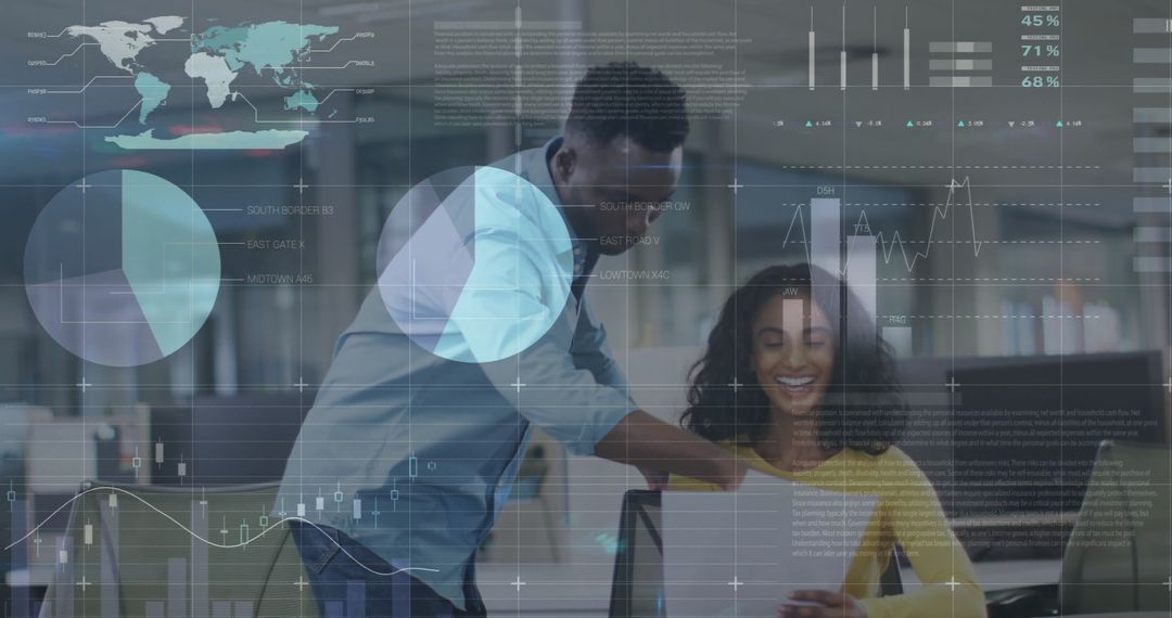 Collaborative Teamwork and Data Analysis in Modern Office