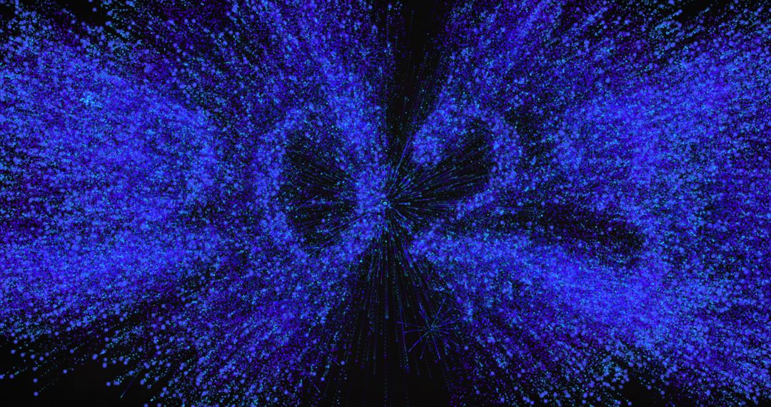 2023 Text with Vibrant Blue Fireworks on Dark Background