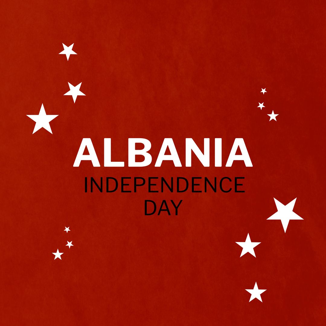 Albania Independence Day Celebration with Red Star Pattern