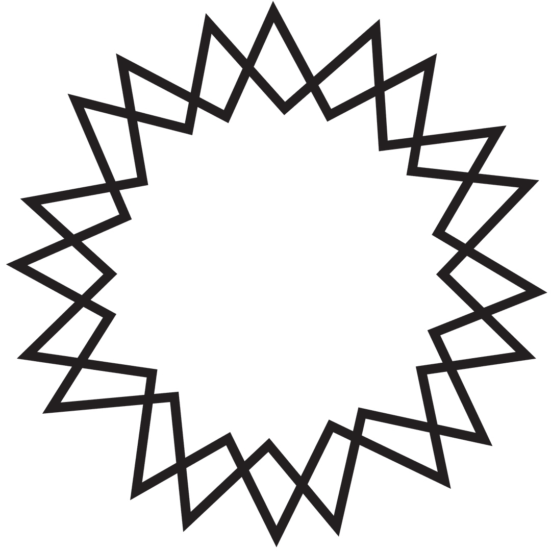 Geometric Double Star Design on Transparent Background