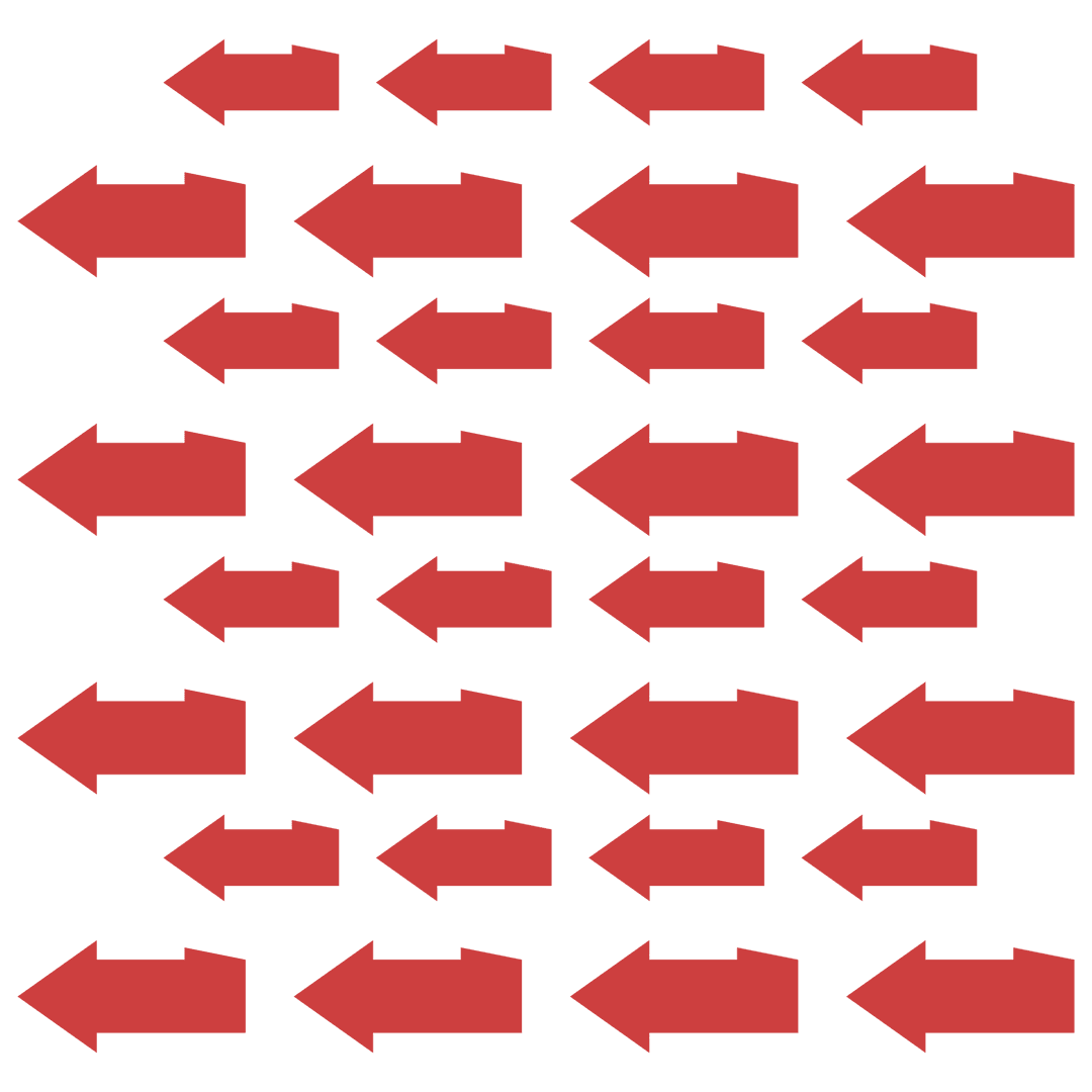 Red arrow pattern on transparent background