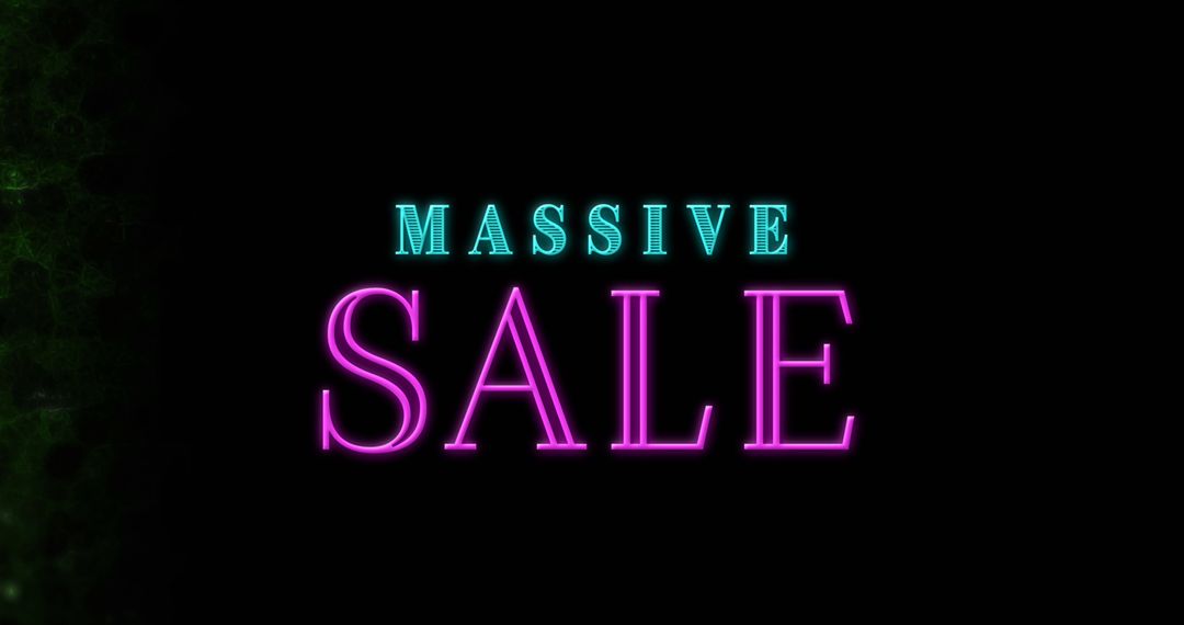 Neon Text Highlighting Massive Sale Announcement