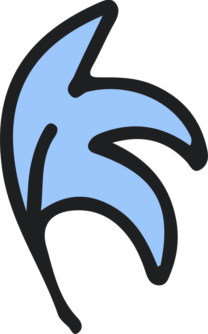 Stylized Abstract Frond Design with Transparent Background