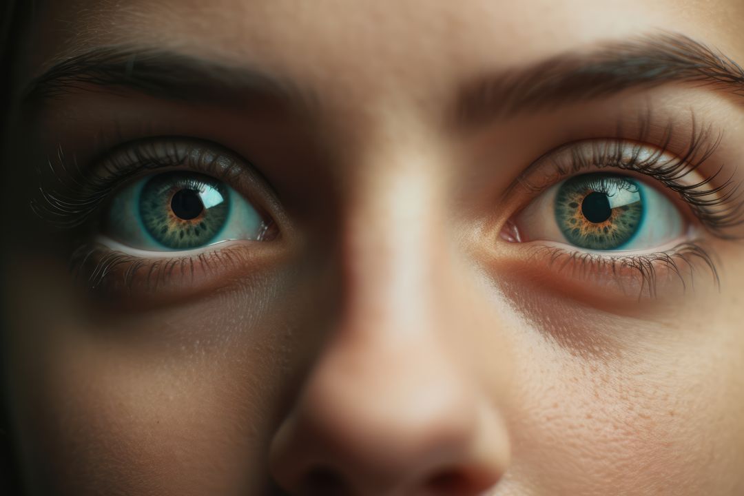 Close up of woman's eyes with patterned pupils, created using generative ai technology - Free Images, Stock Photos and Pictures on Pikwizard.com