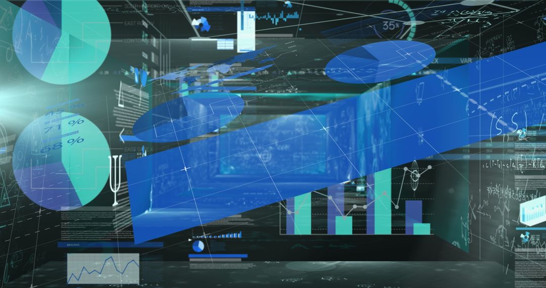 Futuristic Digital Data Analysis with Holographic Graphics