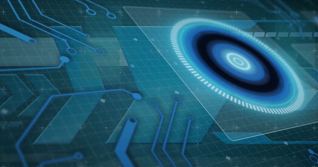 Futuristic Digital Interface on Computer Circuit Board Design