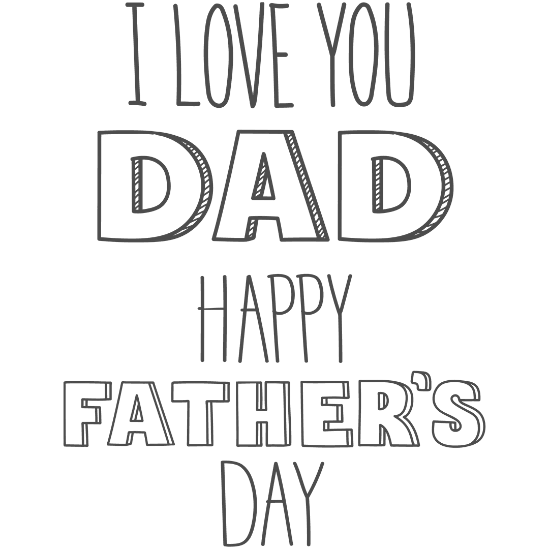 Transparent Father's Day Greeting Illustration with Text