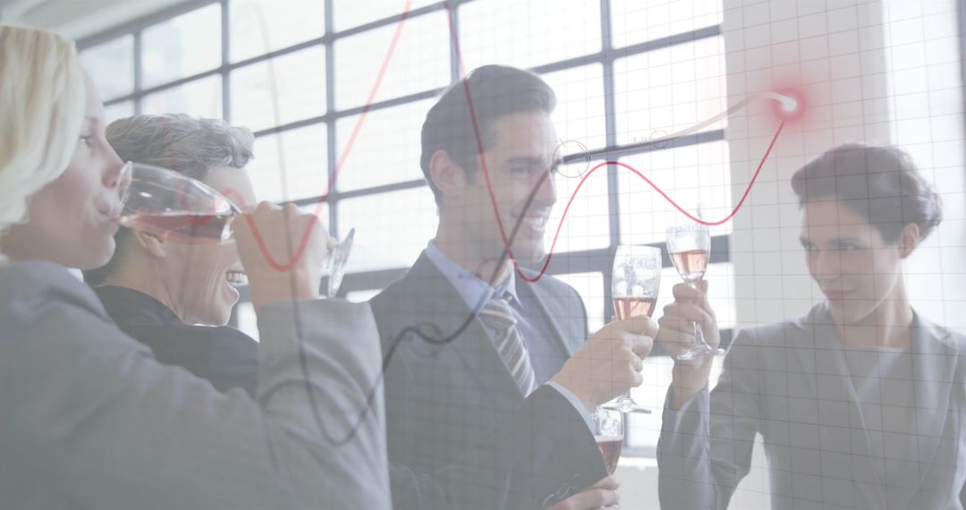 Diverse Business Team Celebrating Financial Success with Champagne Toast