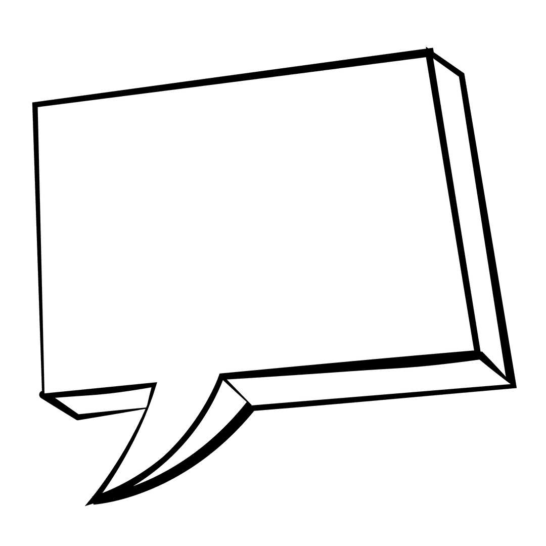 Square Speech Bubble on Transparent Background for Communication Designs