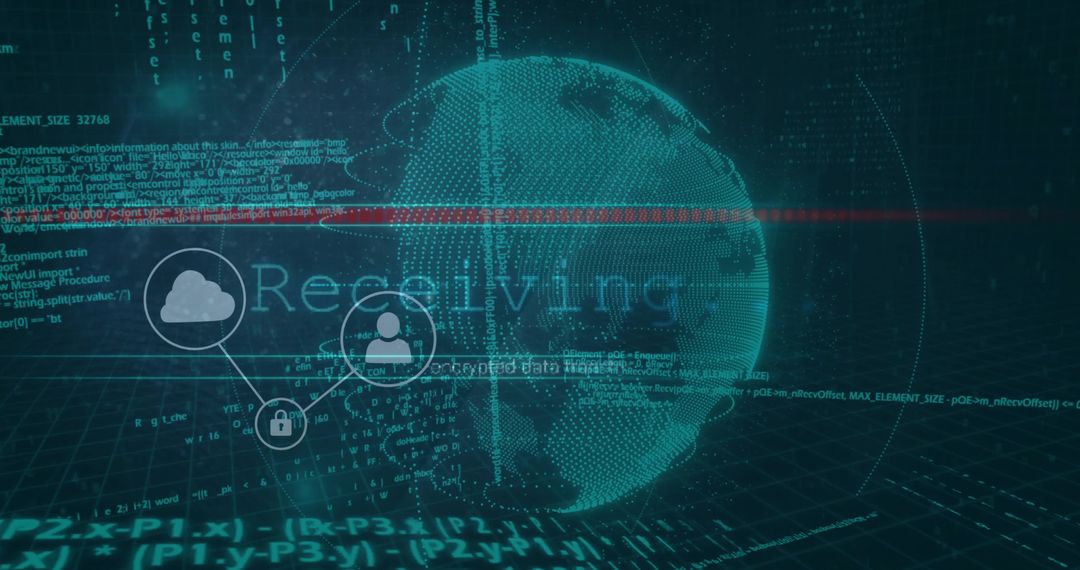 Digital Earth in Cyberspace with Code and Network Icons