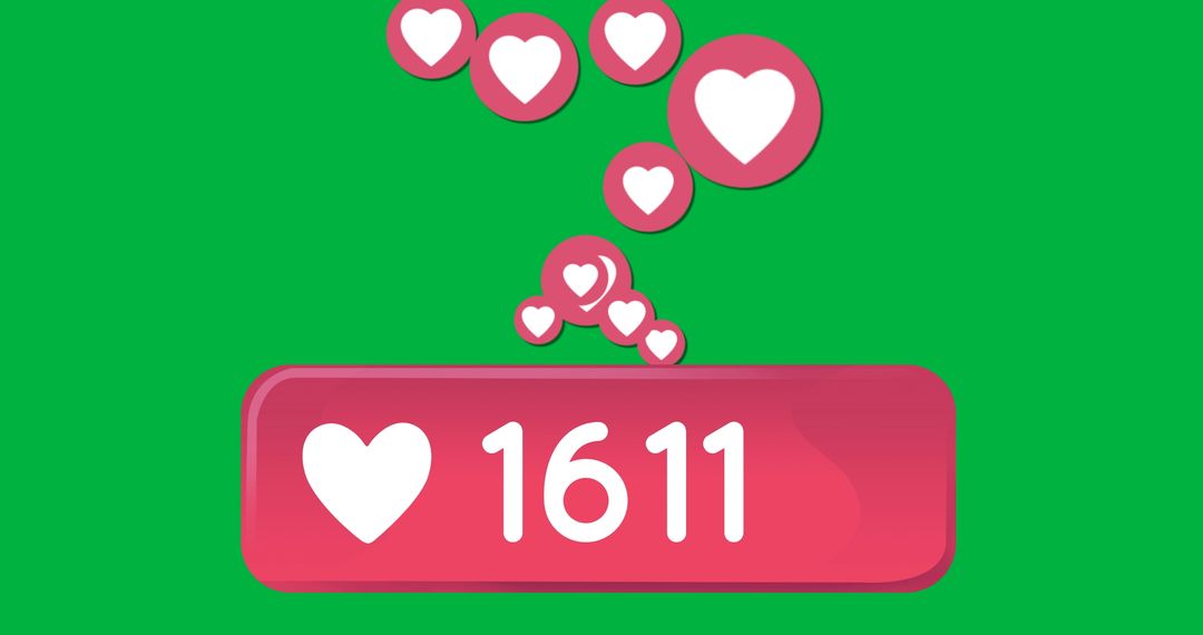 Social Media Engagement Concept with Heart Icon and Rising Count