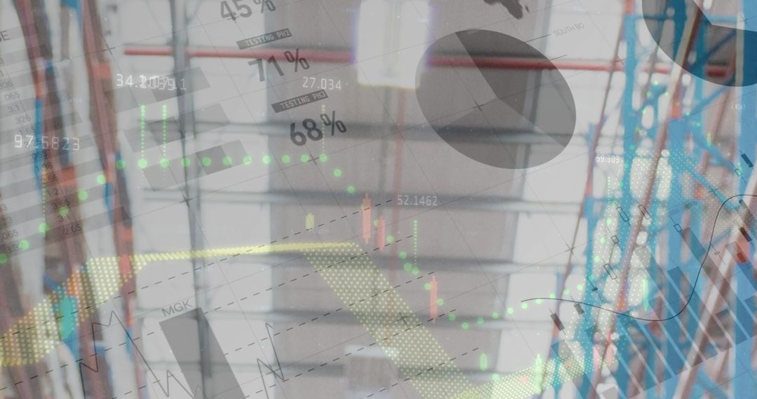 Data Overlay on Empty Warehouse Interior Concept Artwork