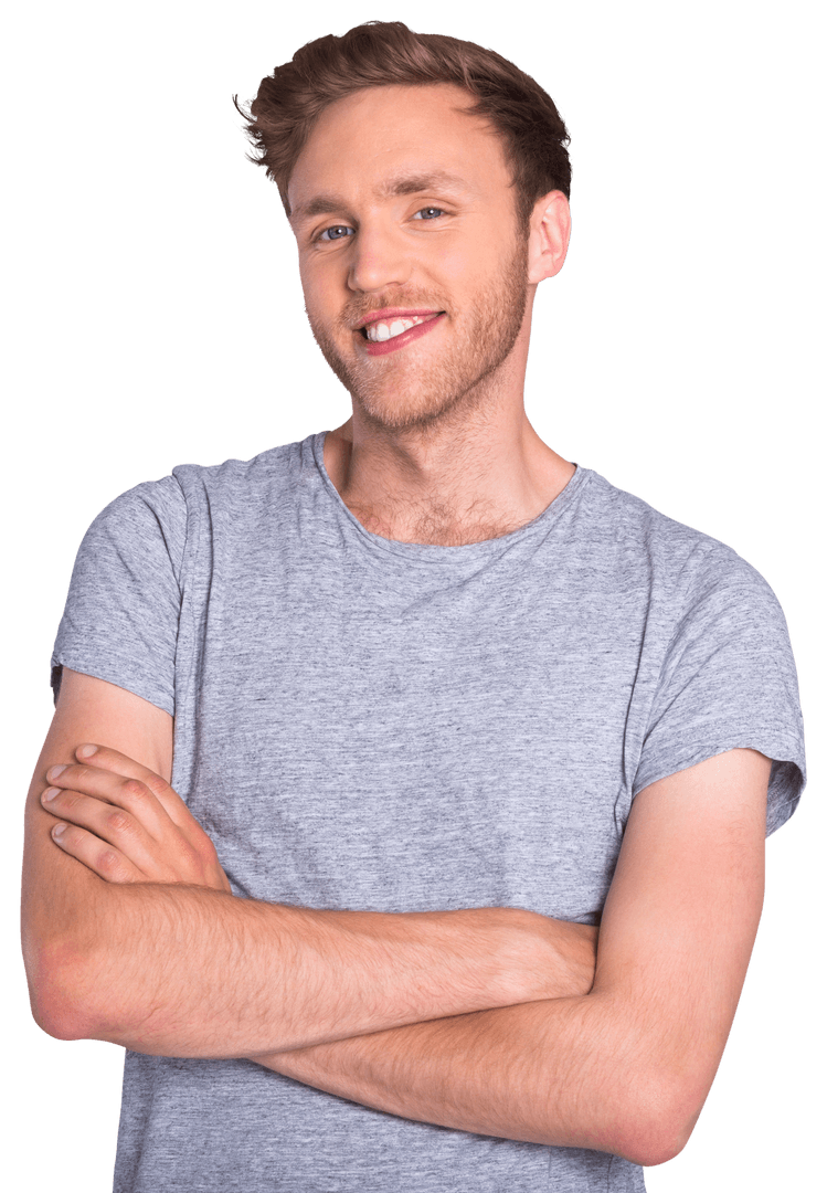 Confident Young Man Smiling with Transparent Background