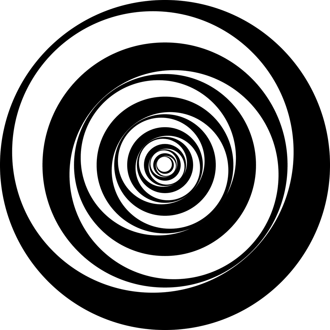 Abstract Black Spiral on Transparent Background for Design Use