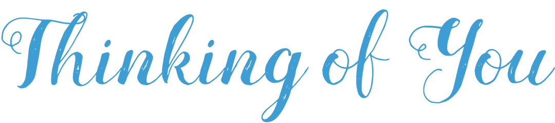 Thinking of You Text Blue Transparent Background