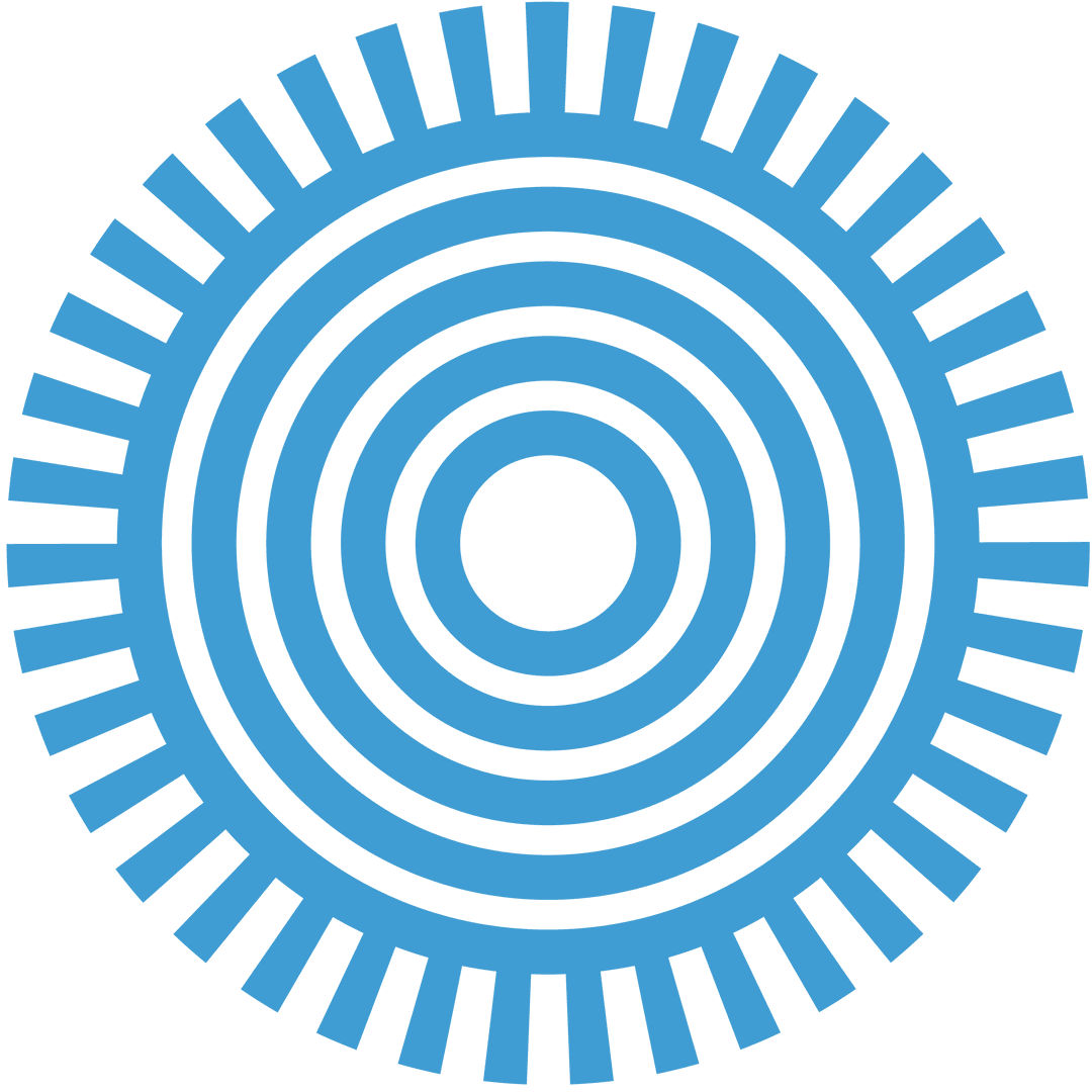 Abstract Blue Circular Geometric Design on Transparent Background