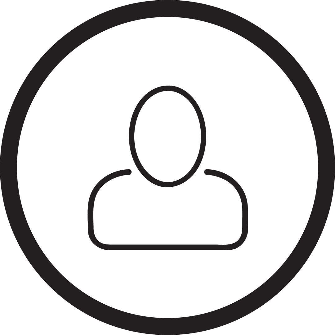 User Icon in Circle on Transparent Background for Social Media