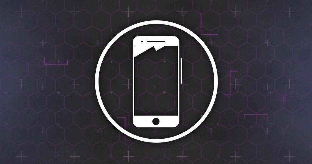 Smartphone Icon and Digital Interface Background
