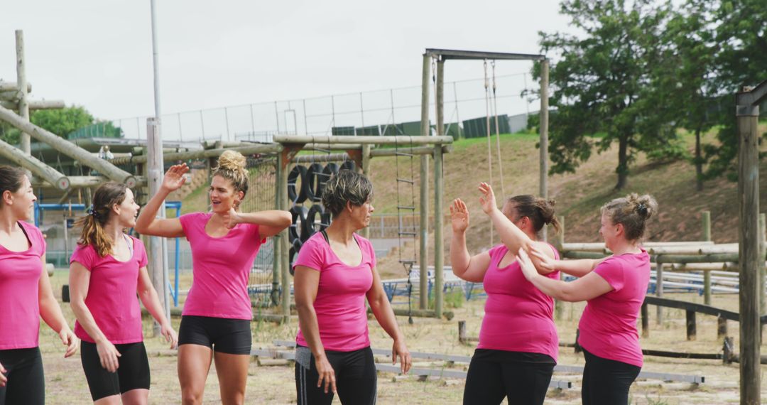 Women Team on Outdoor Obstacle Training Course - Free Images, Stock Photos and Pictures on Pikwizard.com