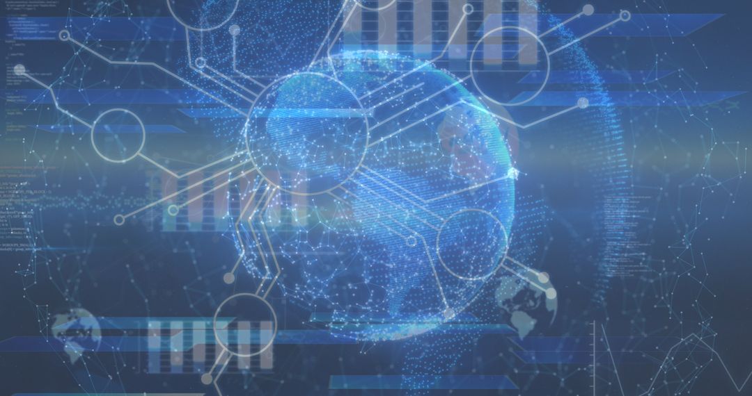 Futuristic Digital Networks Around Globe