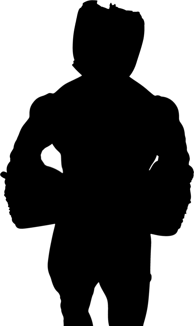 Boxer Silhouette on Transparent Background for Fitness Design