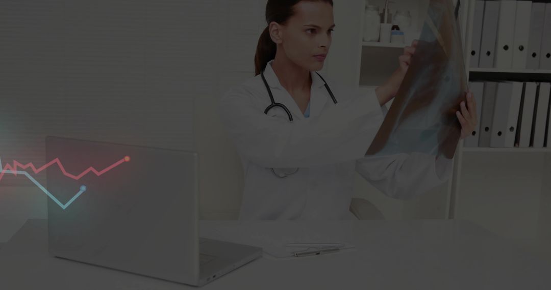 Doctor Analyzing X-ray Images with Technology