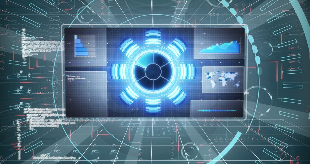 Futuristic Digital Data Processing with 5G Technology Concept