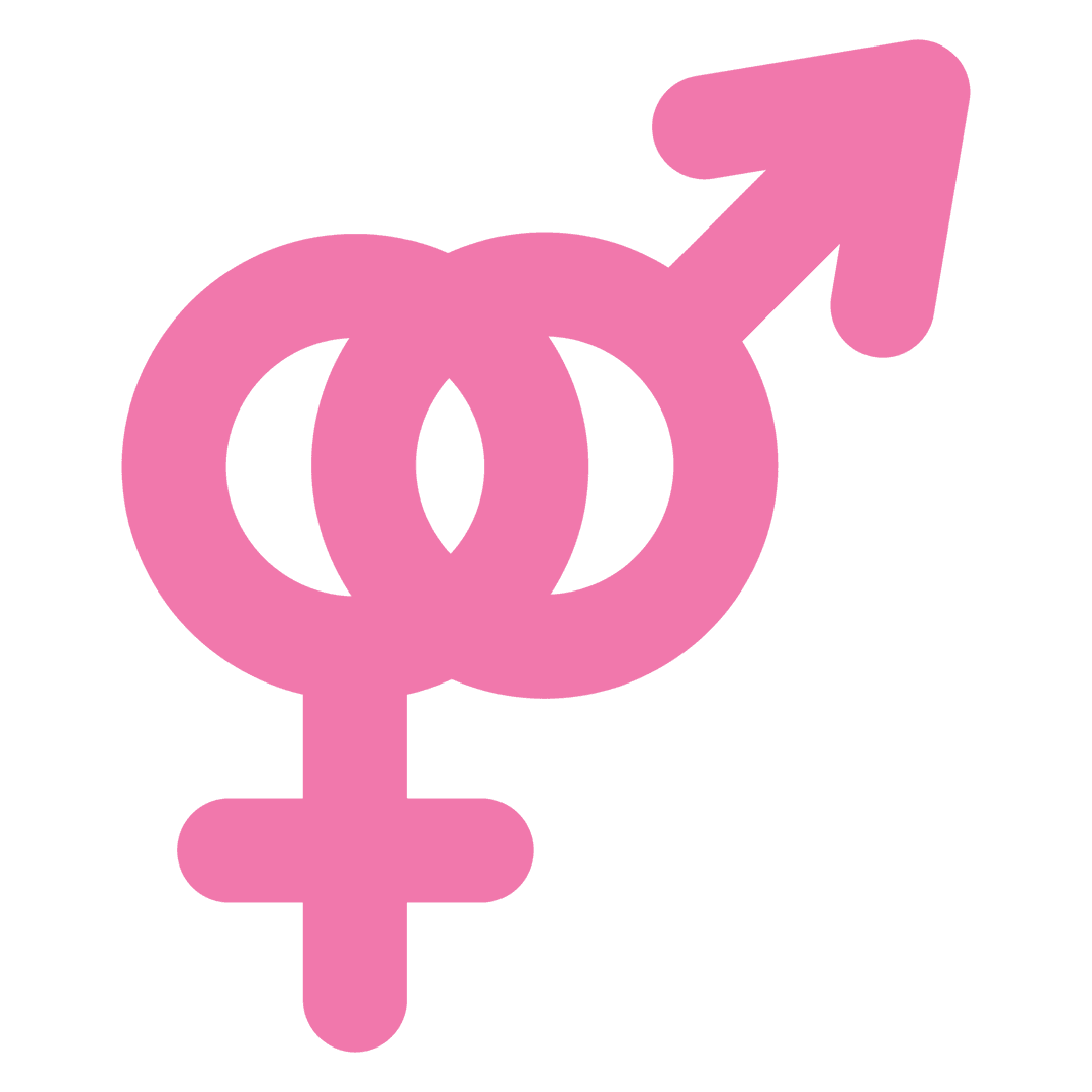 Interlinked Male and Female Symbols on Transparent Background