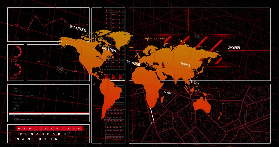 Global Data Visualization with Digital Map and Analytics - Free Images, Stock Photos and Pictures on Pikwizard.com