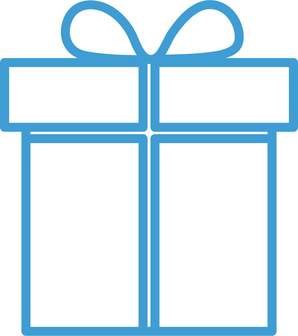 Blue Gift Box Icon on Transparent Background for Celebration Concepts
