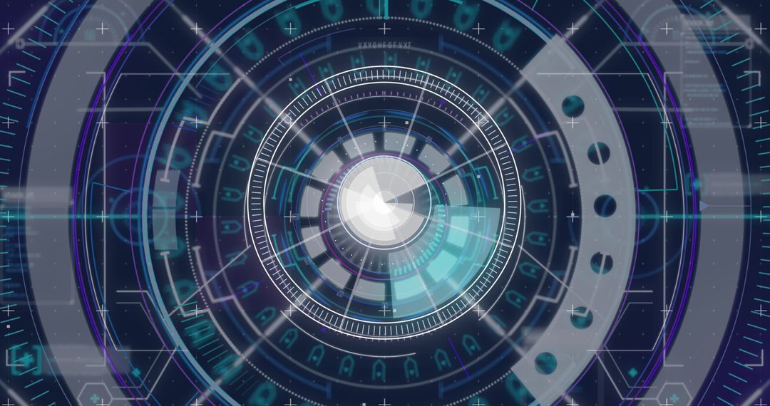 Futuristic Digital Interface with Circles and Data