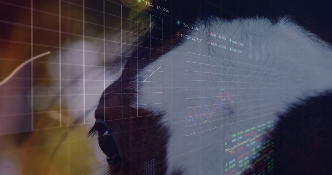 Digital Interface Merged with Silhouette of Horse and Leaf Motif