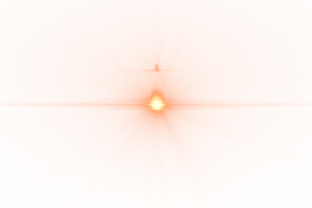 Gold Shiny Sunset with Meaningful Radiance on Transparent Canvas